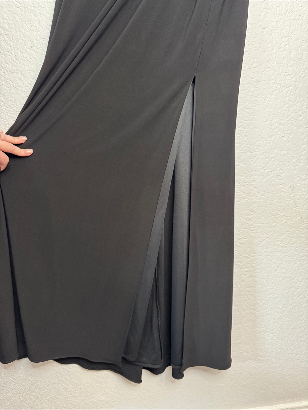 BHLDN Anthropologie Lena Caped Flutter Sleeve Maxi Dress Gown Black Size 10 - Picture 5 of 8